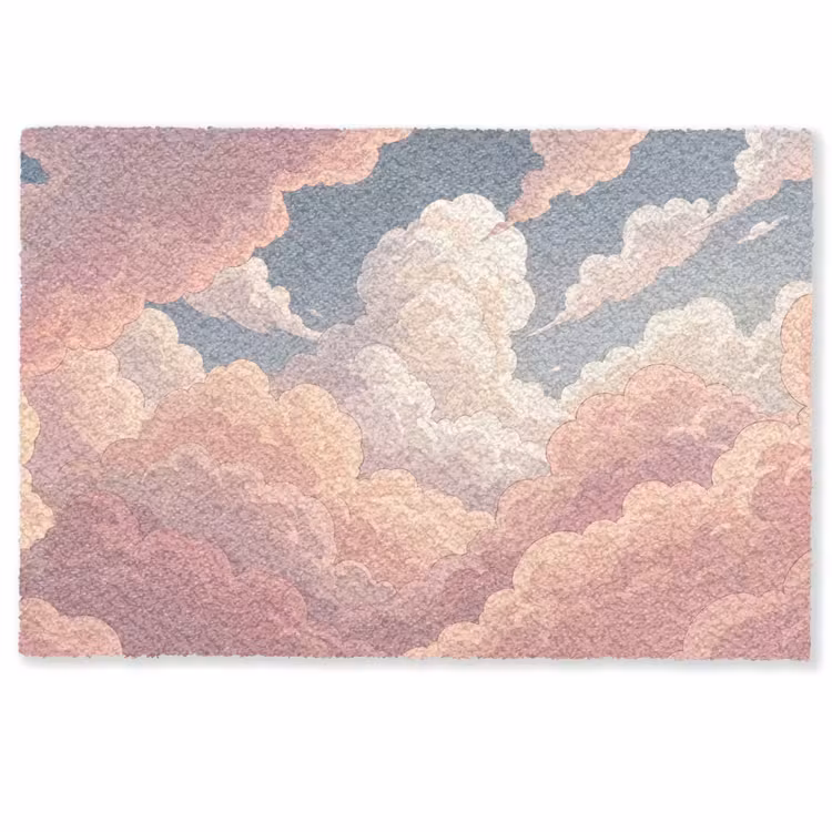 Deurmat - Wolken - Lucht - Natuur - Pastel - Roze — 1