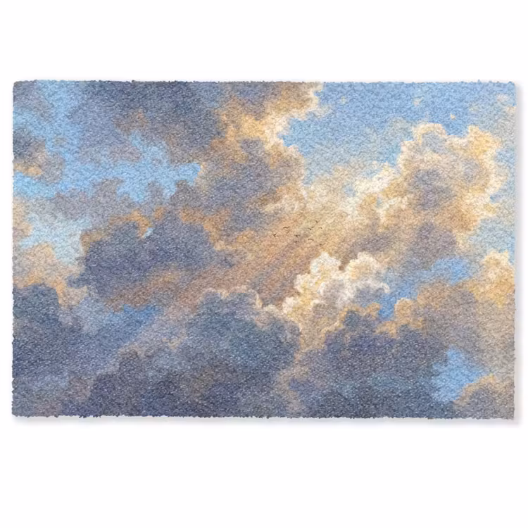 Deurmat - Wolken - Zonnestralen - Natuur - Abstract - Blauw — 1