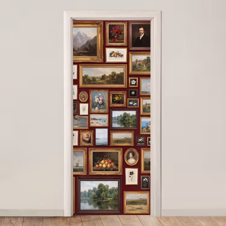 Deursticker - Bloemen - Vaas - Klassiek - Kunst - Rood — 1
