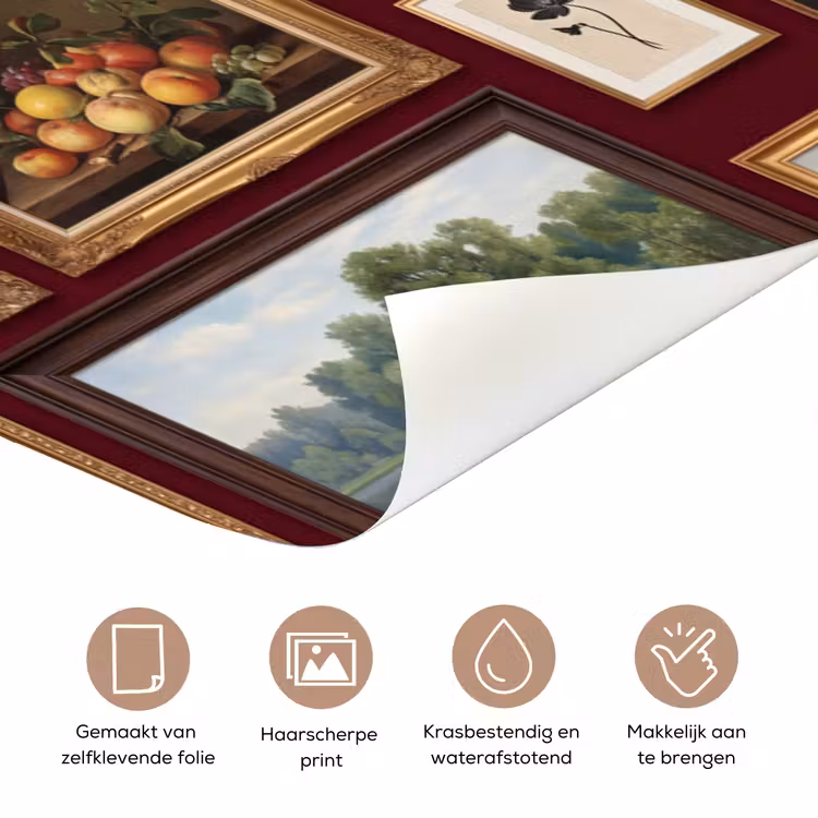Deursticker - Bloemen - Vaas - Klassiek - Kunst - Rood — 3