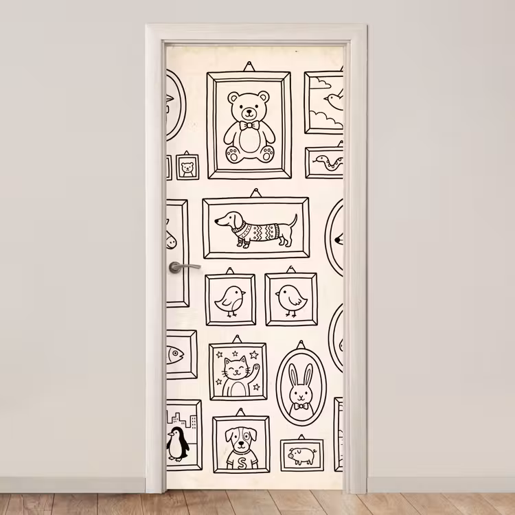 Deursticker - Dieren - Illustratie - Lijsten - Galerij - Speels — 1