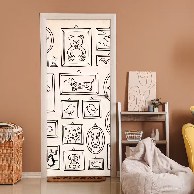 Deursticker - Dieren - Illustratie - Lijsten - Galerij - Speels — 2