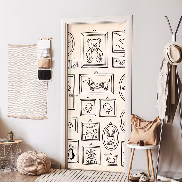 Deursticker - Dieren - Illustratie - Lijsten - Galerij - Speels — 8