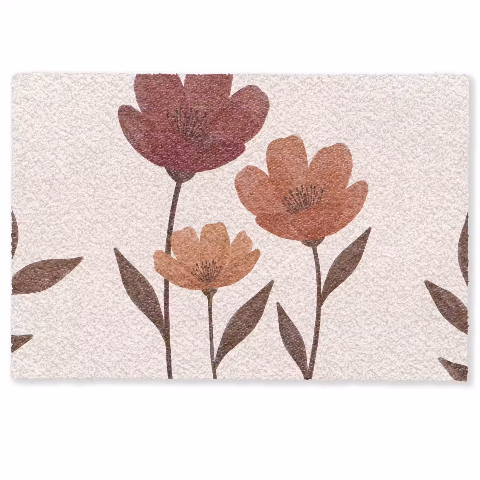 Deurmat - Bloemen - Abstract - Modern - Bruin - Decoratief — 1