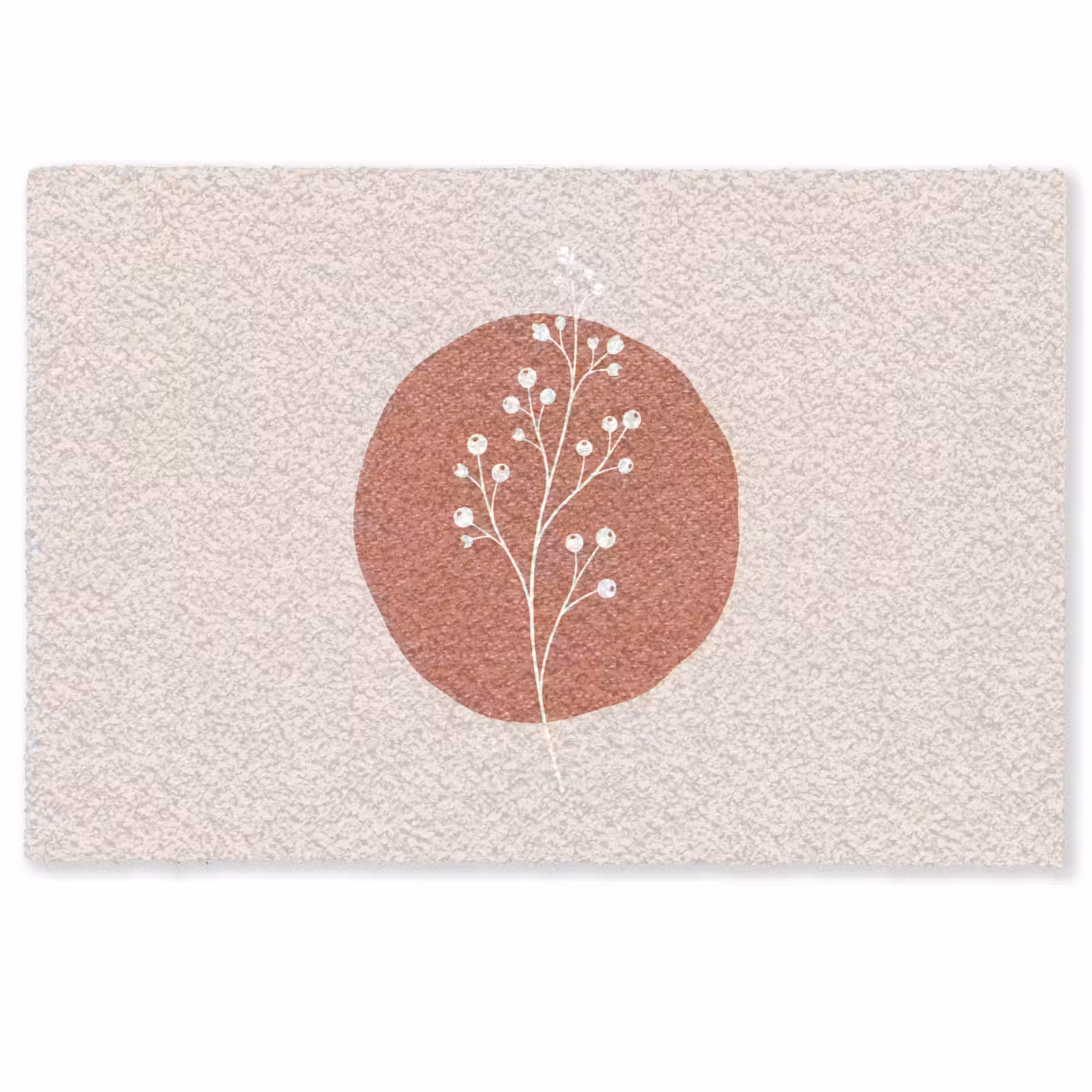 Deurmat - Plant - Tak - Abstract - Modern - Wit — 1