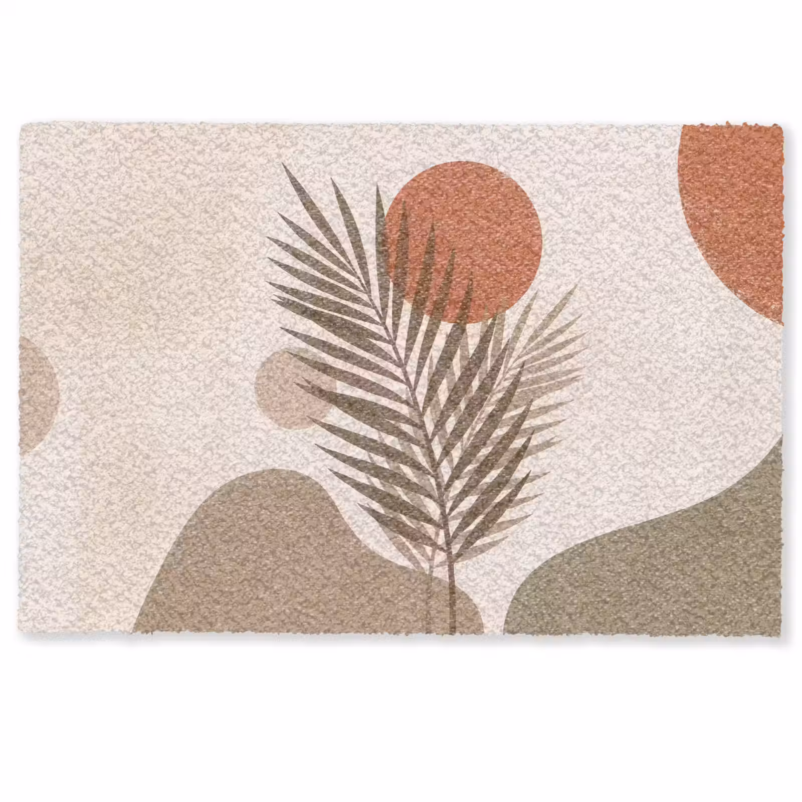 Deurmat - Planten - Bladeren - Abstract - Modern - Beige — 1