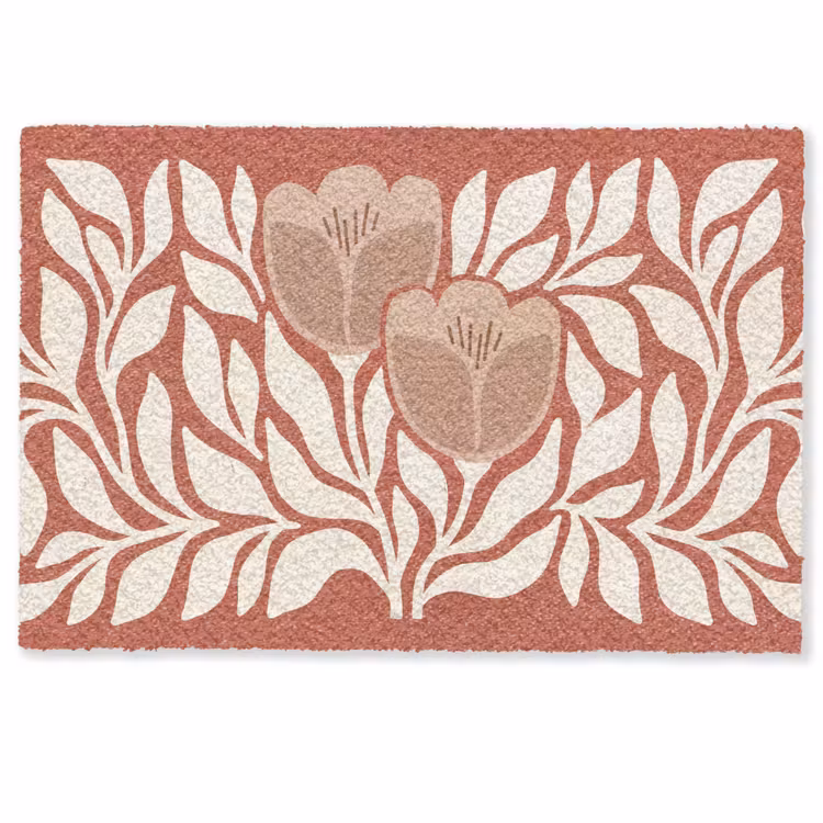 Deurmat - Bloemen - Abstract - Modern - Beige - Natuur — 1