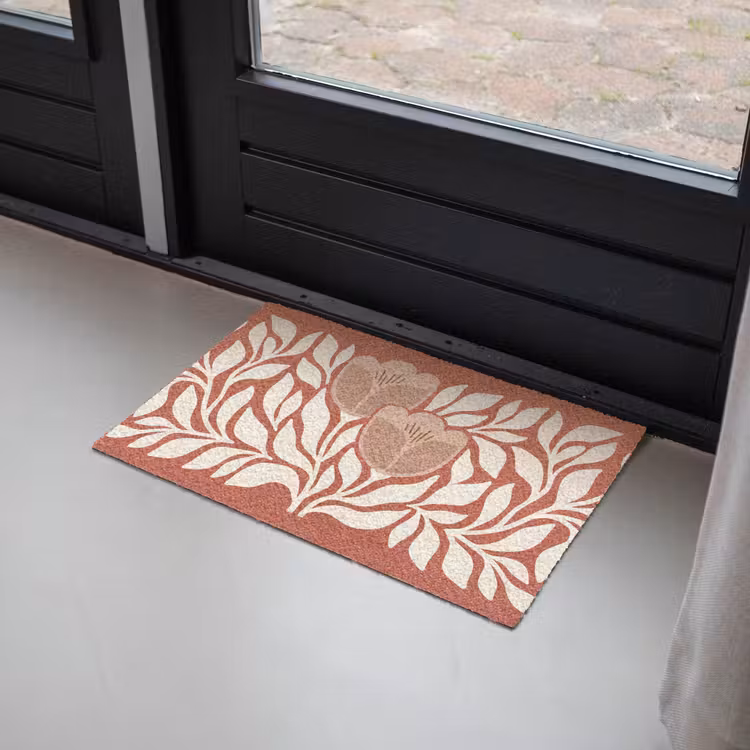 Deurmat - Bloemen - Abstract - Modern - Beige - Natuur — 2