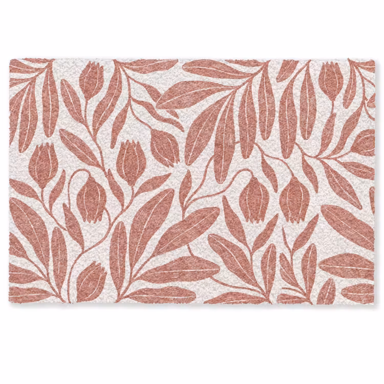 Deurmat - Bloemen - Patroon - Modern - Natuur - Bruin — 1