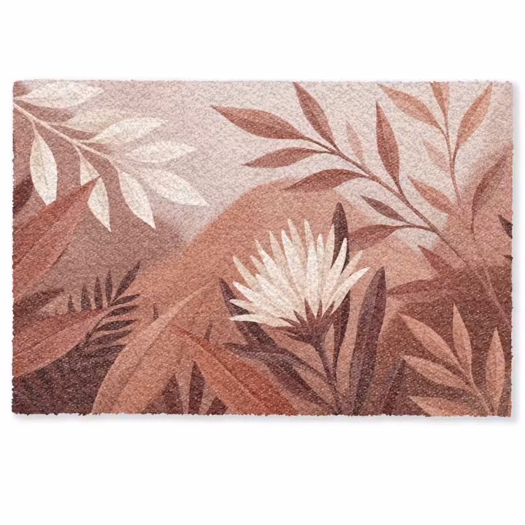 Deurmat - Planten - Bladeren - Botanisch - Modern - Bruin — 1