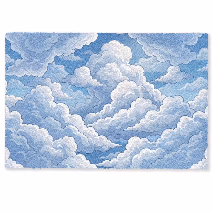 Deurmat - Wolken - Hemel - Abstract - Wit — 1