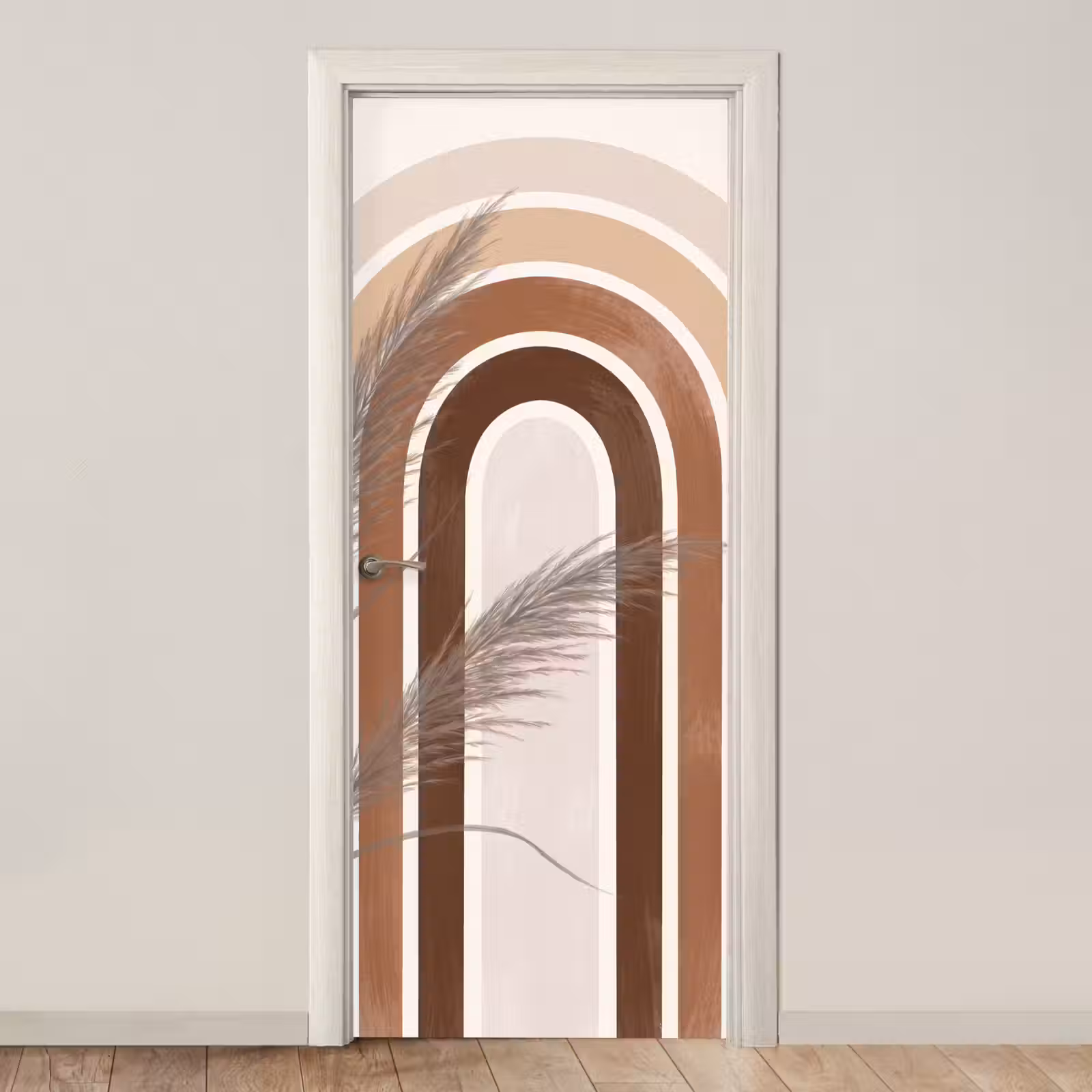 Deursticker - Abstract - Bogen - Plant - Boho - Beige — 1