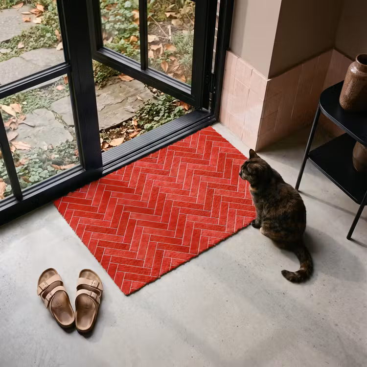 Deurmat - Visgraat - Tegel - Rood — 2