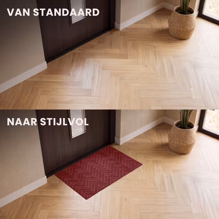 Deurmat - Visgraat - Wandtegel - Bordeaux - Rood — 3