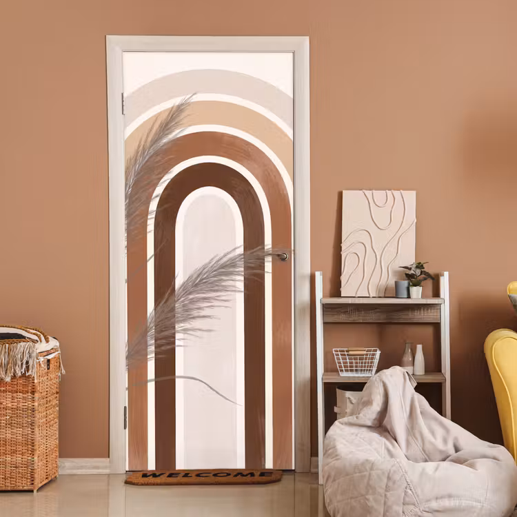 Deursticker - Abstract - Bogen - Plant - Boho - Beige — 2