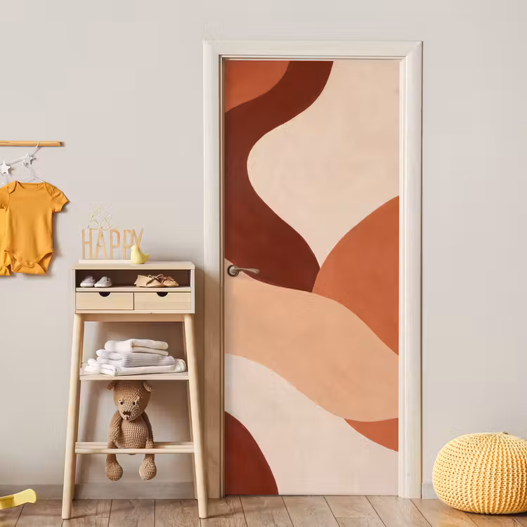 Deursticker - Abstract - Vormen - Organisch - Aardetinten - Modern — 6