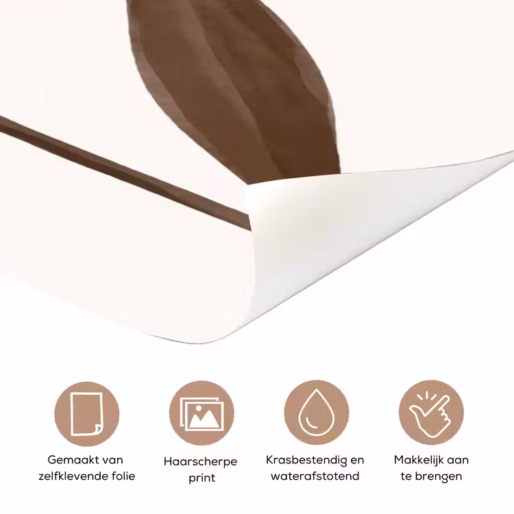 Deursticker - Bloemen - Abstract - Modern - Bruin - Decoratief — 3
