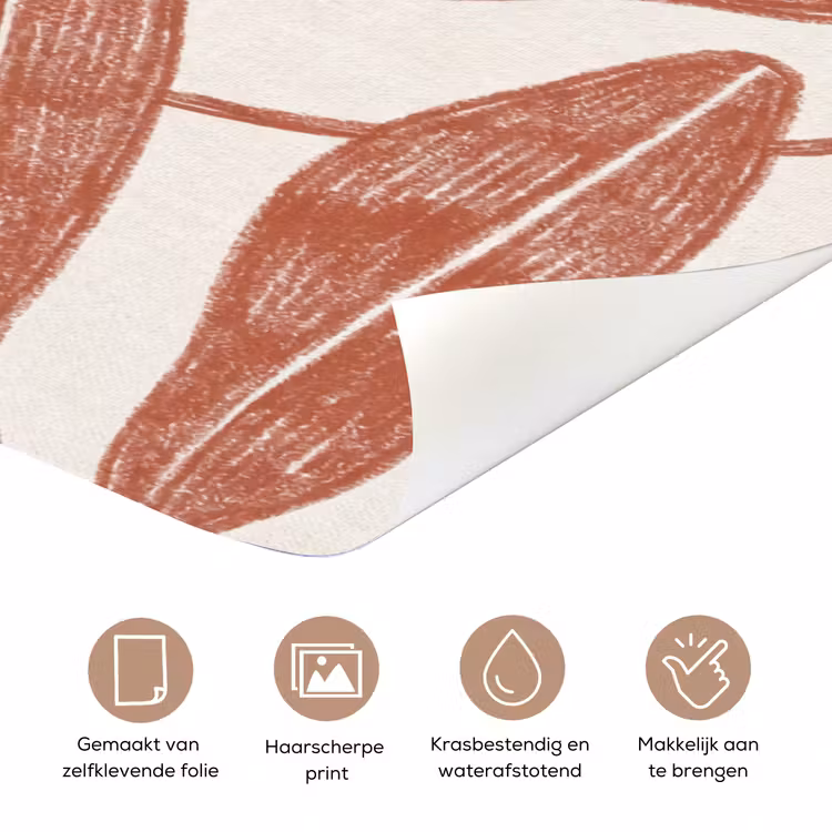 Deursticker - Bloemen - Patroon - Modern - Natuur - Bruin — 3