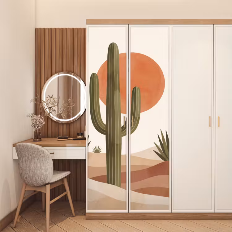 Deursticker - Cactus - Duinen - Modern - Landschap - Groen — 5