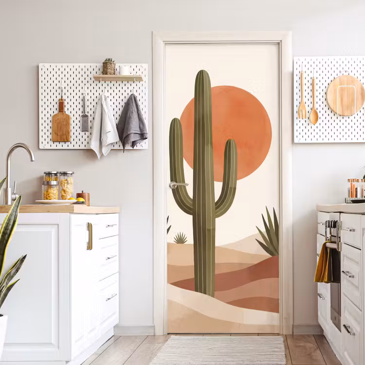 Deursticker - Cactus - Duinen - Modern - Landschap - Groen — 7