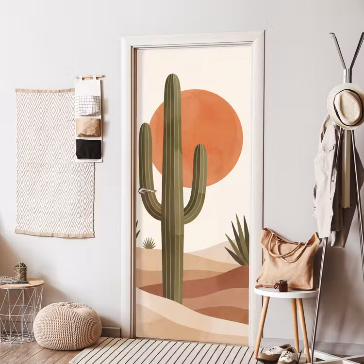 Deursticker - Cactus - Duinen - Modern - Landschap - Groen — 8