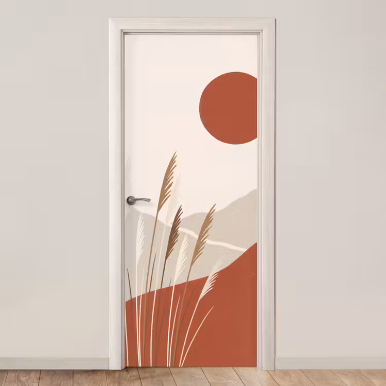 Deursticker - Gras - Landschap - Natuur - Abstract - Beige — 1