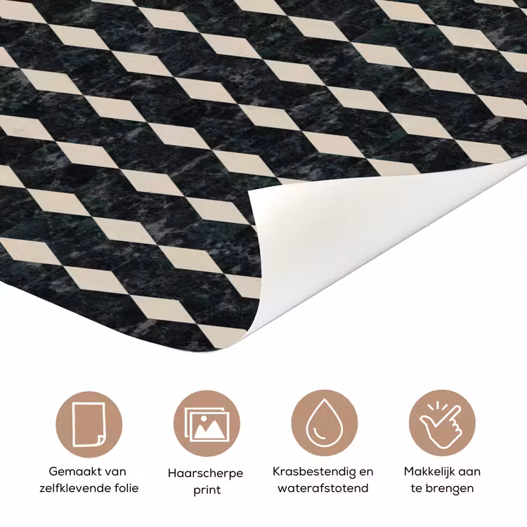 Deursticker - Geometrisch - Patroon - Marmer - Groen — 3