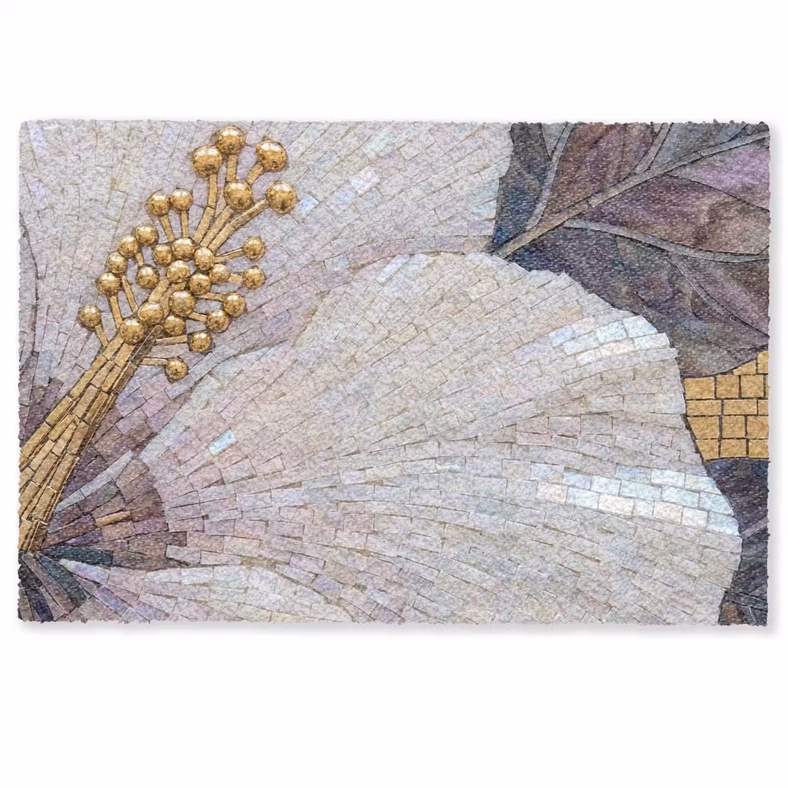 Deurmat - Bloemen - Mozaïek - Kunst - Modern - Goud — 1