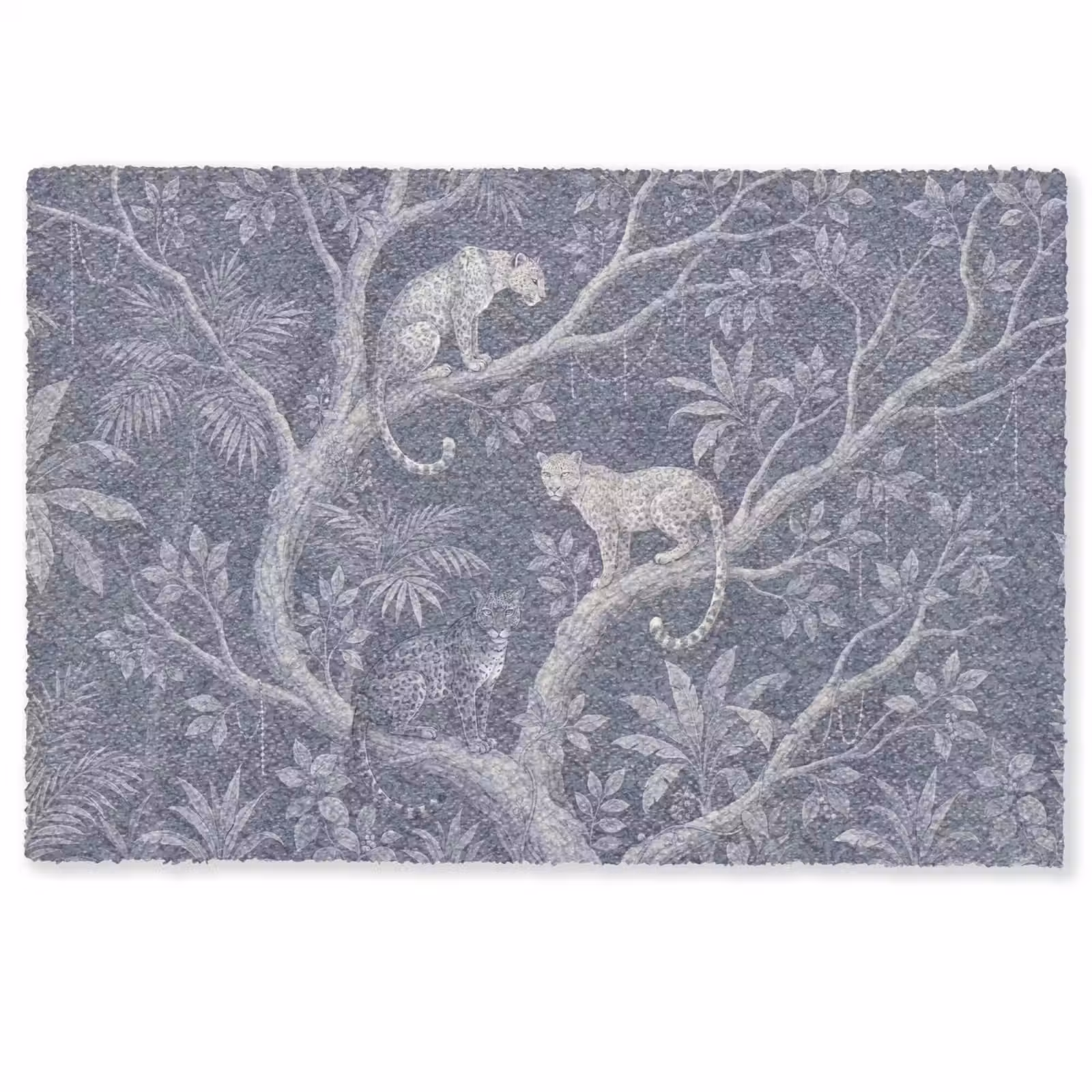 Deurmat - Dieren - Jungle - Illustratie - Bomen - Blauw — 1