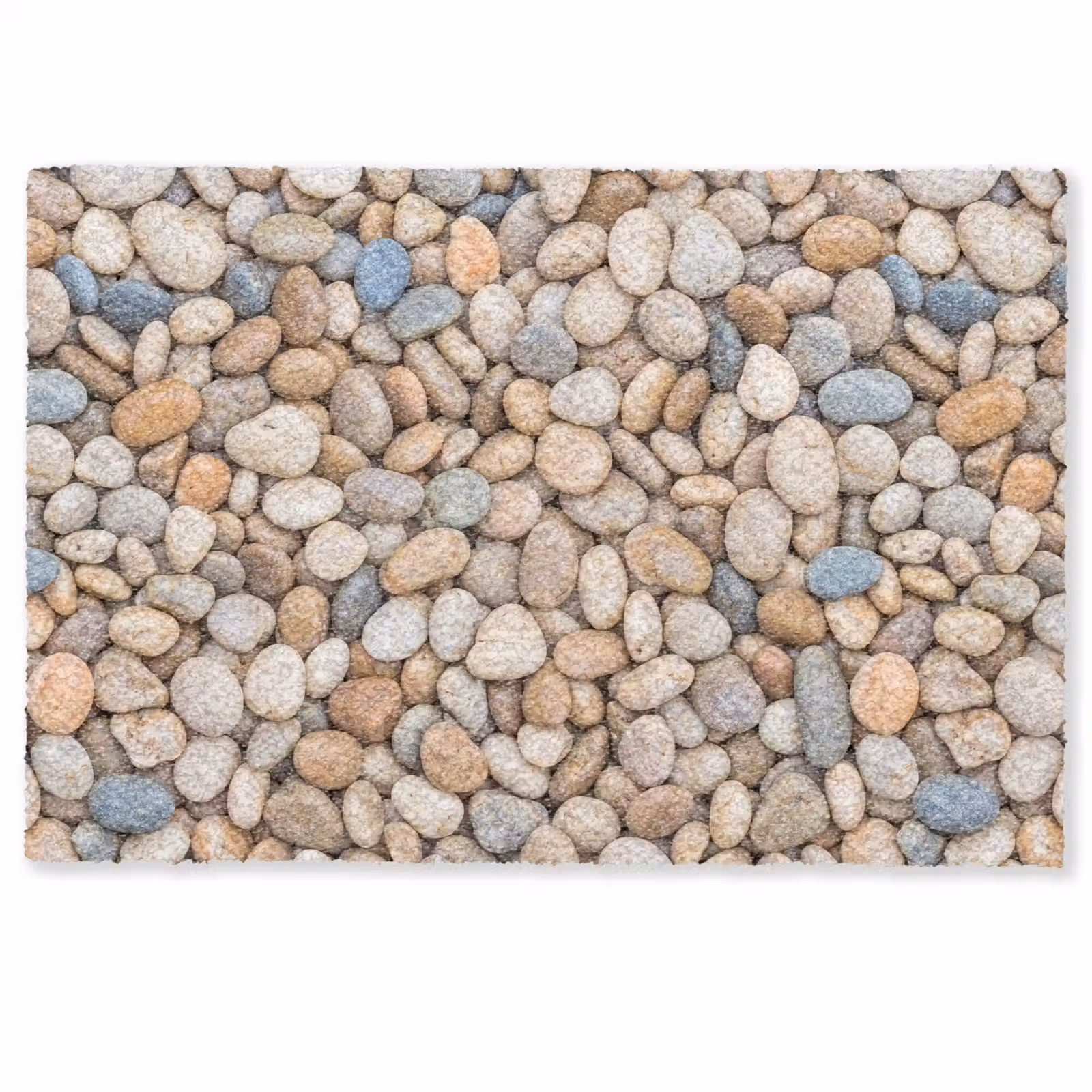 Deurmat - Kiezelstenen - Natuur - Textuur - Beige - Grijs — 1