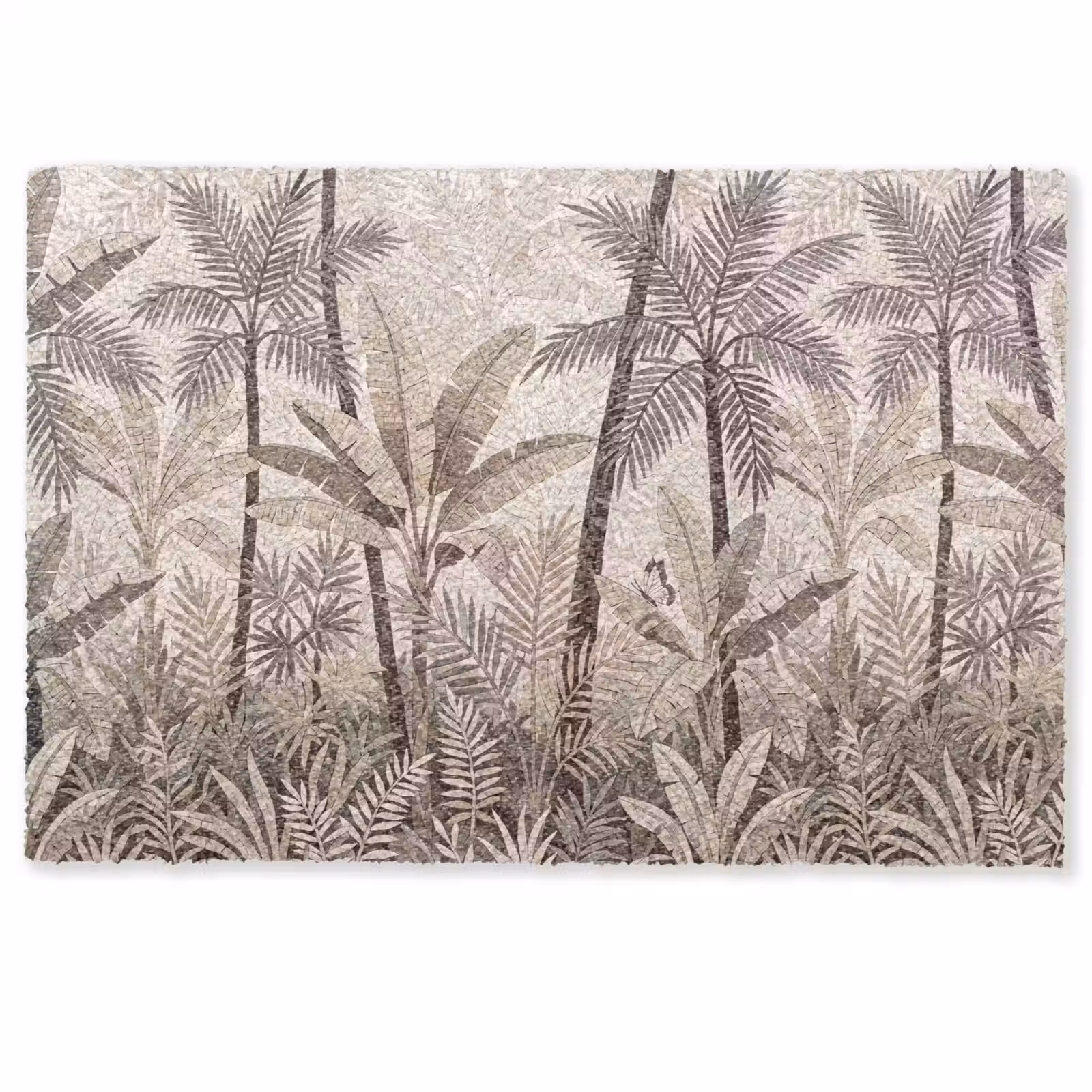 Deurmat - Natuur - Bladeren - Landschap - Mozaïek - Beige — 1