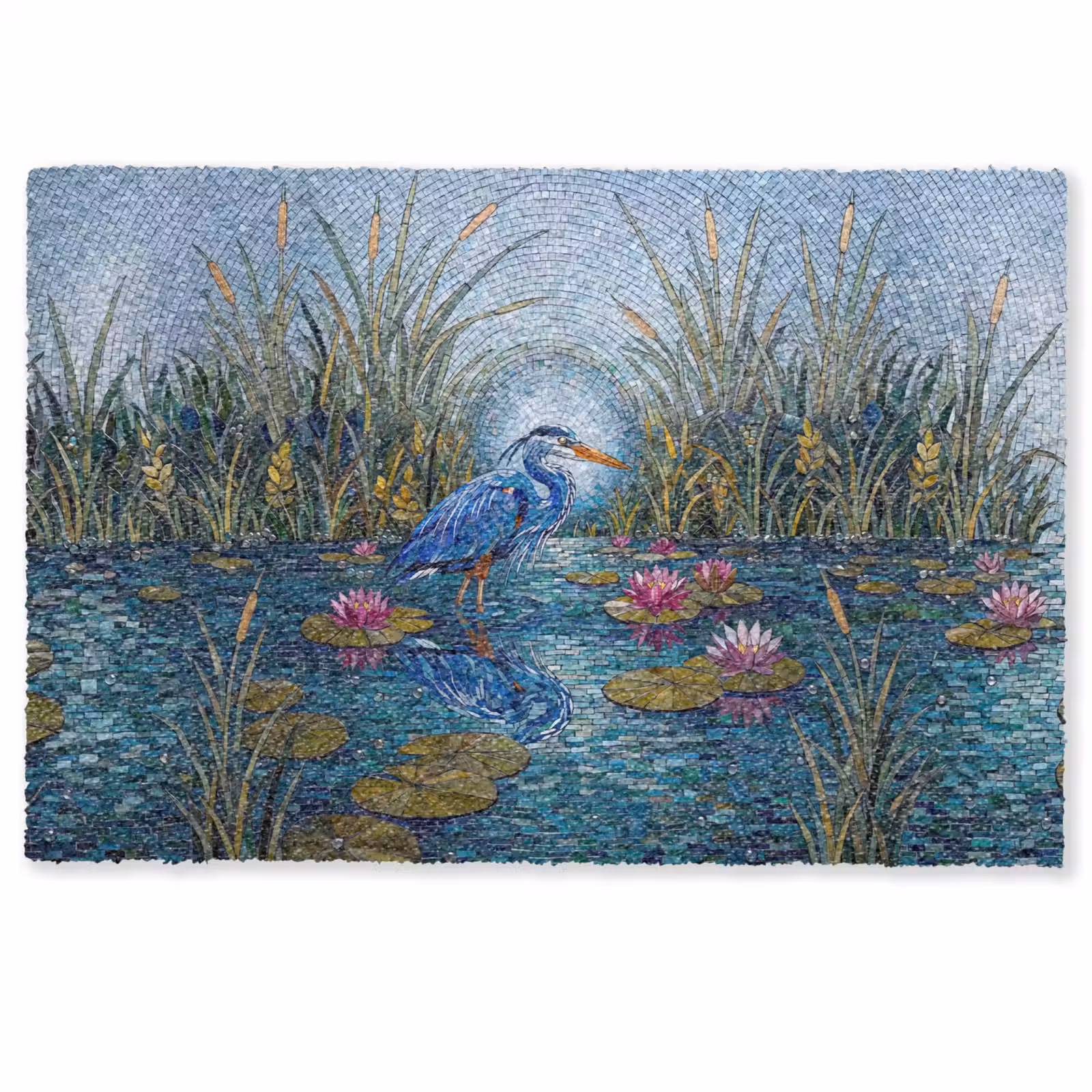 Deurmat - Vogel - Water - Natuur - Abstract - Blauw — 1