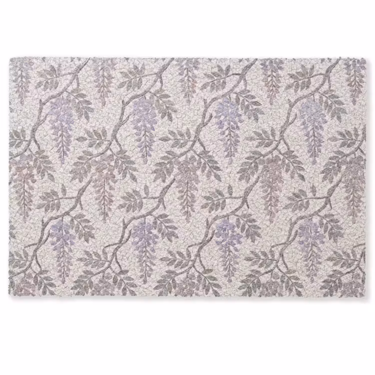 Deurmat - Bloemen - Mozaïek - Natuur - Patroon - Paars — 1