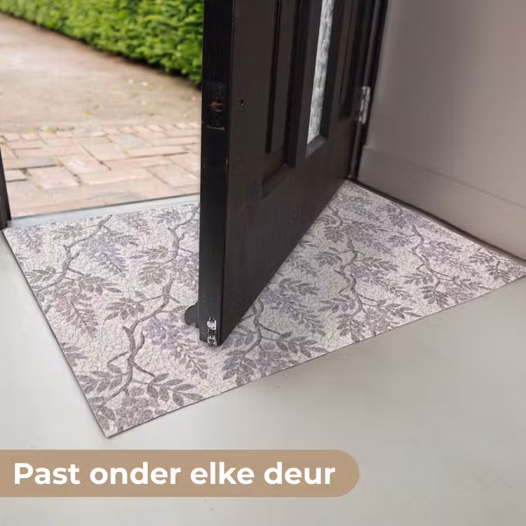 Deurmat - Bloemen - Mozaïek - Natuur - Patroon - Paars — 7