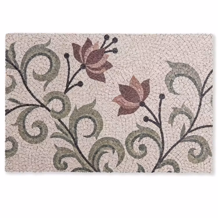 Deurmat - Bloemen - Mozaïek - Patroon - Abstract - Groen — 1