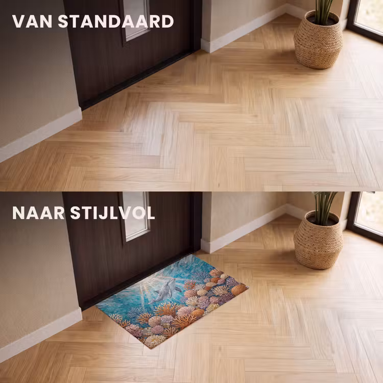 Deurmat - Dieren - Mozaïek - Oceaan - Koraal - Blauw — 3