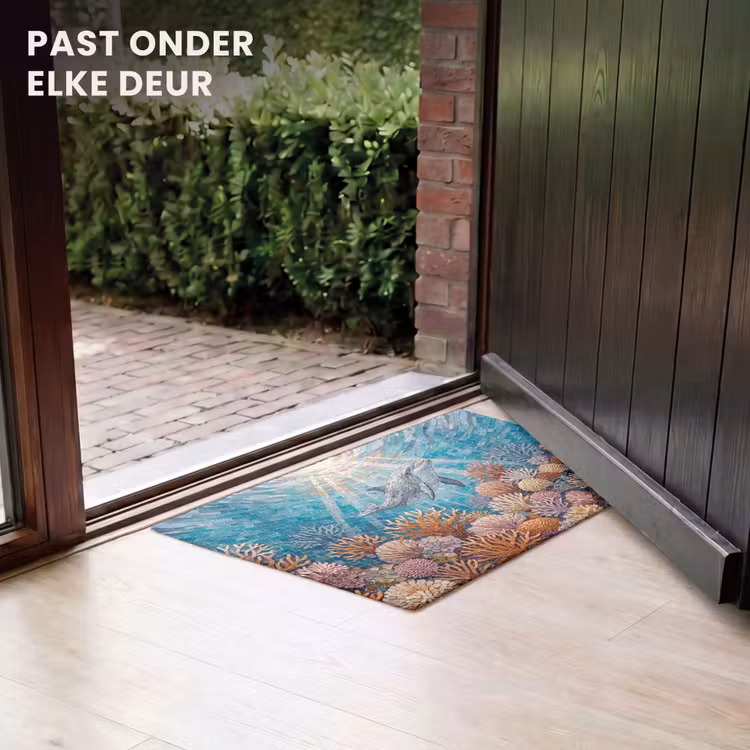 Deurmat - Dieren - Mozaïek - Oceaan - Koraal - Blauw — 7