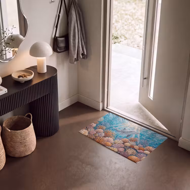 Deurmat - Dieren - Mozaïek - Oceaan - Koraal - Blauw — 8