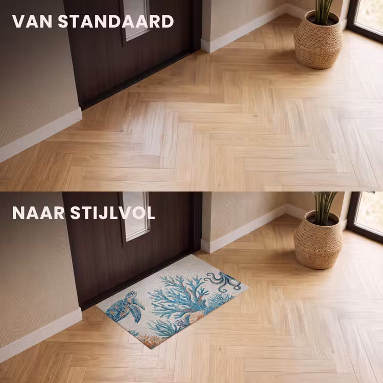 Deurmat - Dieren - Onderwater - Natuur - Mozaïek - Blauw — 3