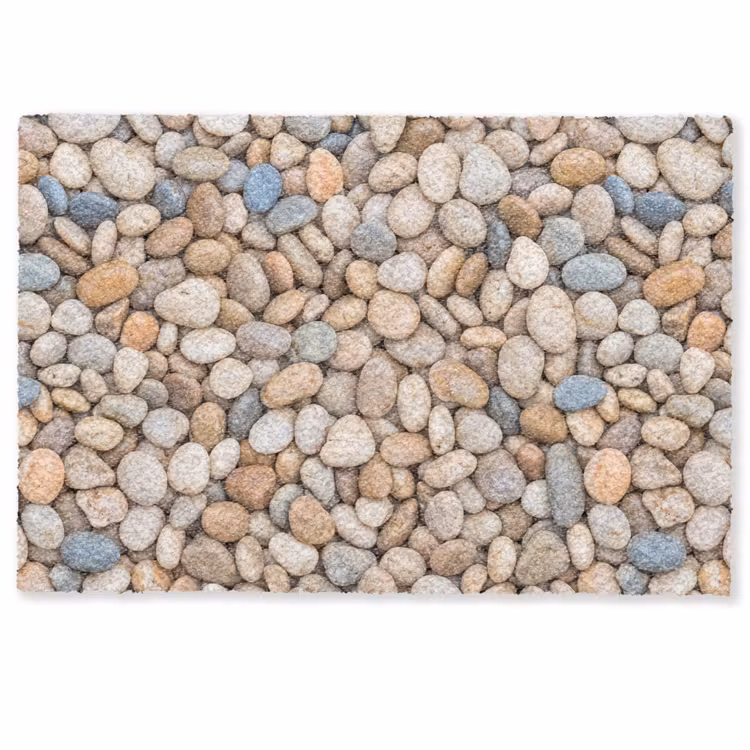 Deurmat - Kiezelstenen - Natuur - Textuur - Beige - Grijs — 1