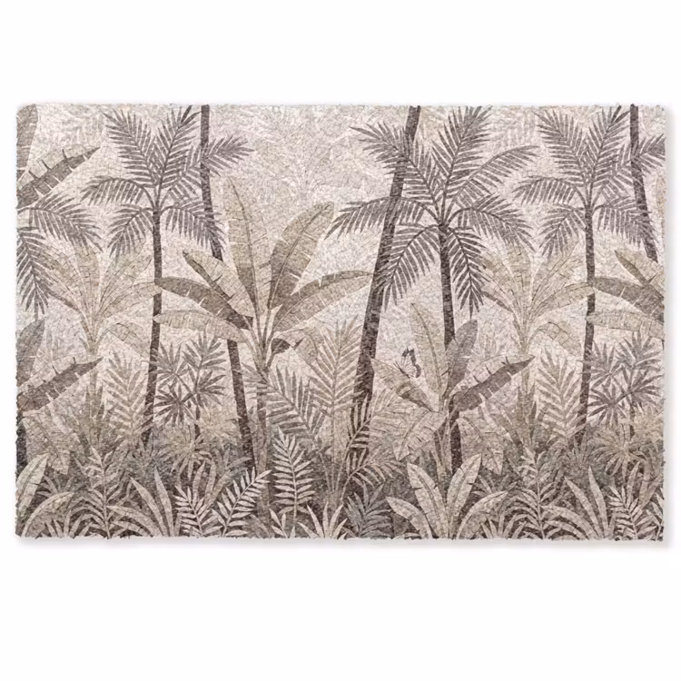 Deurmat - Natuur - Bladeren - Landschap - Mozaïek - Beige — 1