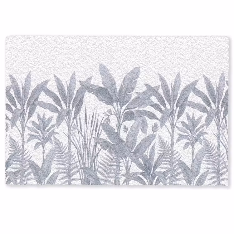 Deurmat - Planten - Bladeren - Natuur - Grijs — 1