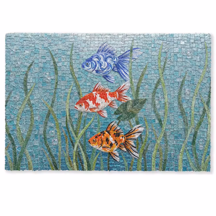 Deurmat - Vis - Mozaïek - Onderwater - Kleurrijk - Dieren — 1