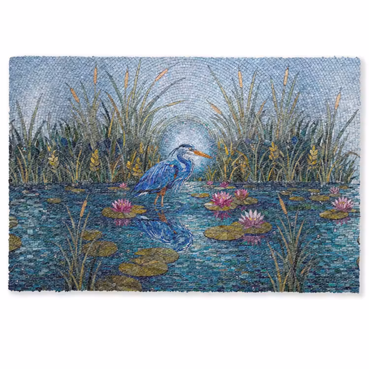 Deurmat - Vogel - Water - Natuur - Abstract - Blauw — 1