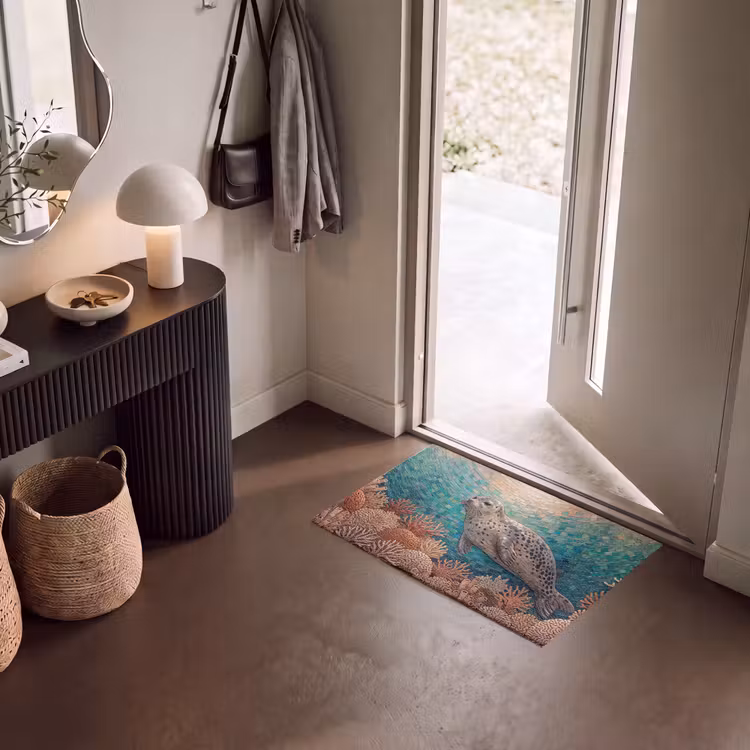 Deurmat - Zeehond - Mozaïek - Onderwater - Dieren - Blauw — 8