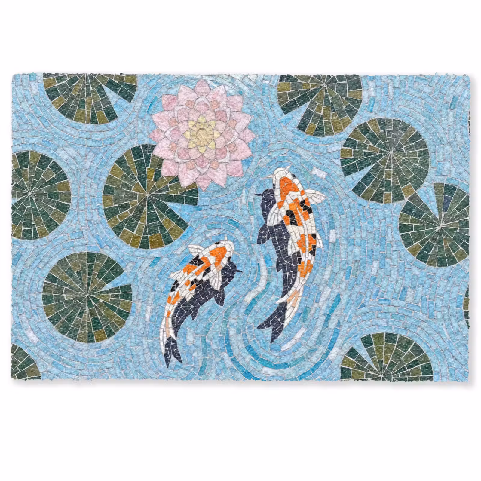 Deurmat - Vis - Water - Natuur - Mozaïek - Blauw — 1