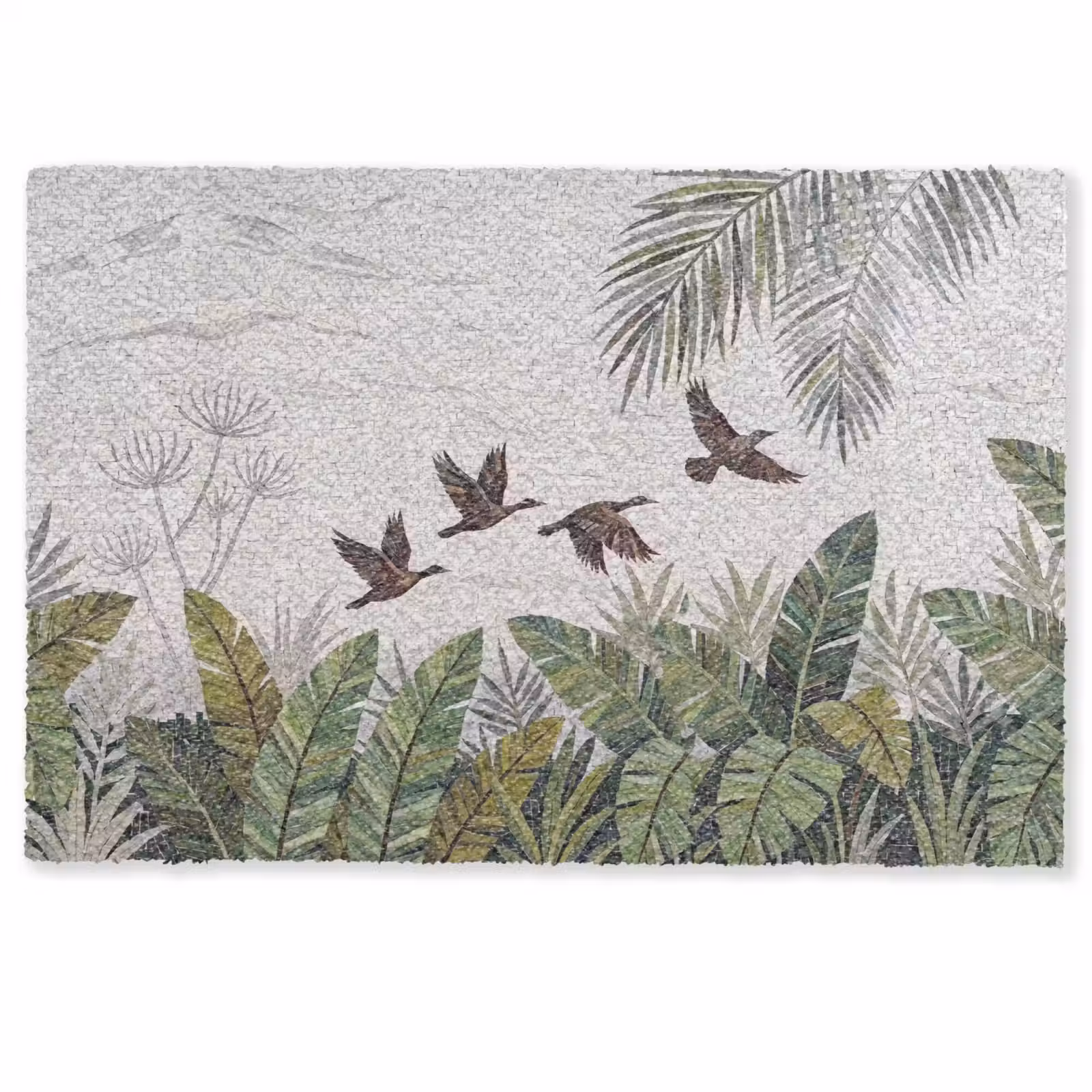 Deurmat - Vogel - Vliegend - Tropisch - Mozaïek - Groen — 1