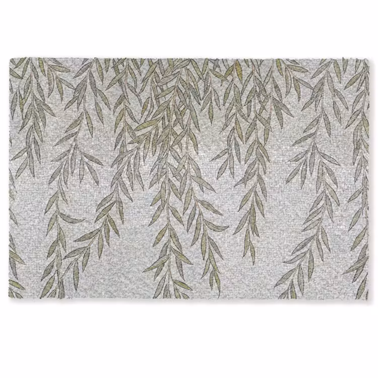 Deurmat - Planten - Mozaïek - Patroon - Groen - Blauw — 1