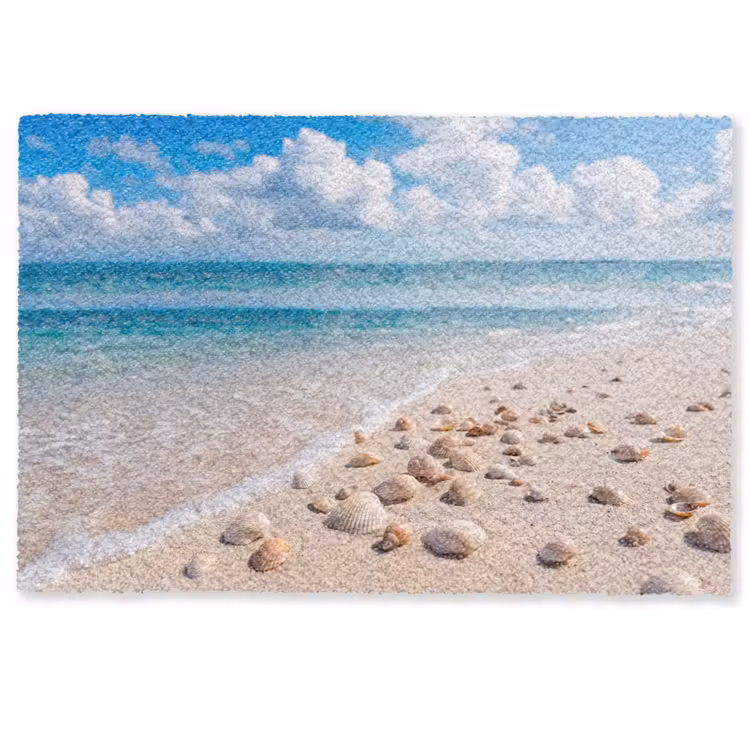 Deurmat - Schelpen - Strand - Natuur - Beige — 1