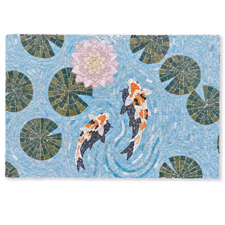 Deurmat - Vis - Water - Natuur - Mozaïek - Blauw — 1